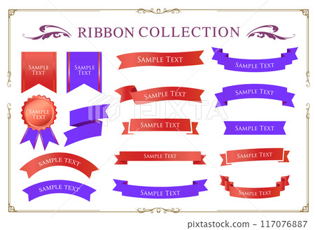 Elegant ribbon illustration collection 117076887