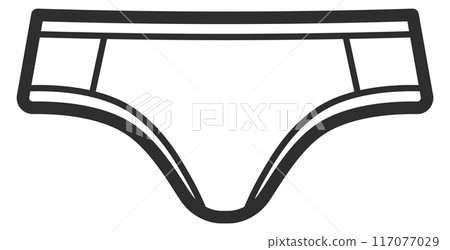 Bikini shorts line icon. Underwear pants symbol Bikini shorts line icon. Underwear pants symbol 117077029