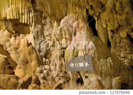 Tohoku, Ryusendo Cave, Guardian Lion, Lion-shaped stalactite at Tsukimiya Palace, Iwaizumi Town, Iwate Prefecture Tohoku, Ryusendo Cave, Guardian Lion, Lion-shaped stalactite at Tsukimiya Palace, Iwaizumi Town, Iwate Prefecture 117078040