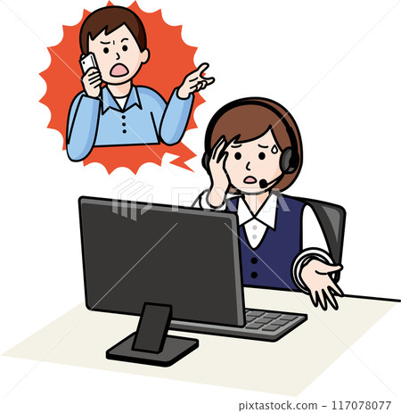 Female staff receiving a complaint over the phone Female staff receiving a complaint over the phone 117078077