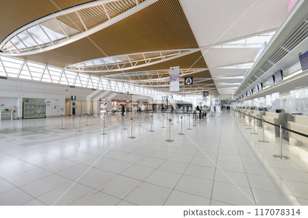 Counter A in the departure lobby on the 3rd floor of the international terminal at New Chitose Airport, blurred, high key Counter A in the departure lobby on the 3rd floor of the international terminal at New Chitose Airport, blurred, high key 117078314