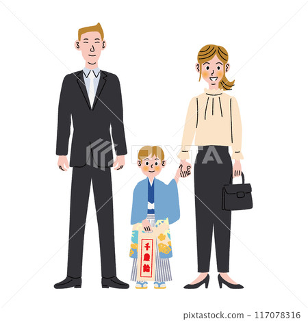 七五三_parent 和 child_boy 117078316