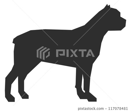Cane corso black silhouette. Dog pet icon 117078481