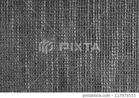 Jacquard woven coarse weave texture upholstery black fabric. 117078553
