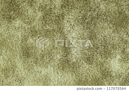 Faux fur texture, fluffy velours khaki fabric or cloth, upholstery textile Faux fur texture, fluffy velours khaki fabric or cloth, upholstery textile 117078564