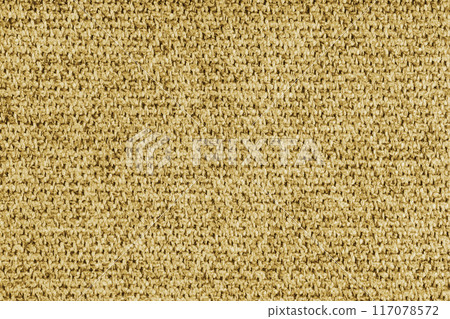 Coarse weave texture upholstery yellow jacquard fabric, textile background, cloth structure 117078572