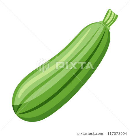 zucchini vegetable for cooking meals. A bright element isolated on white for design.  117078904