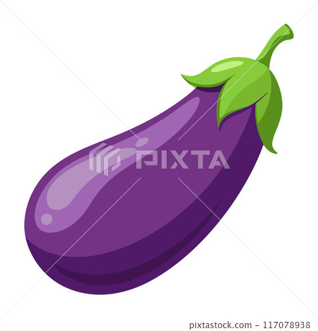 eggplant vegetable for cooking meals. A bright element isolated on white for design. eggplant vegetable for cooking meals. A bright element isolated on white for design. 117078938