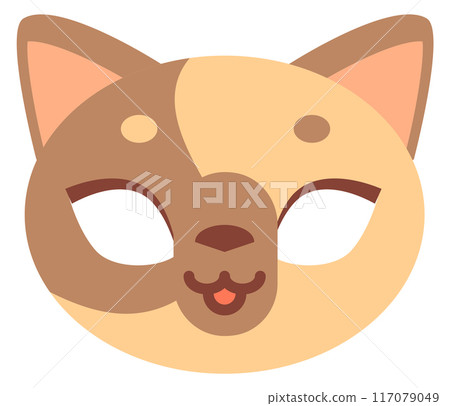 Kid party cat face costume mask icon Kid party cat face costume mask icon 117079049