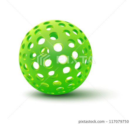 Pickleball realistic vector illustration on white Pickleball realistic vector illustration on white 117079750