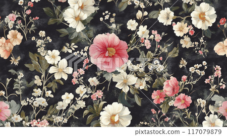 Classic floral wallpaper pattern Classic floral wallpaper pattern 117079879