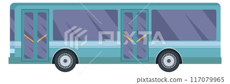 City bus side view. Public transport icon 117079965