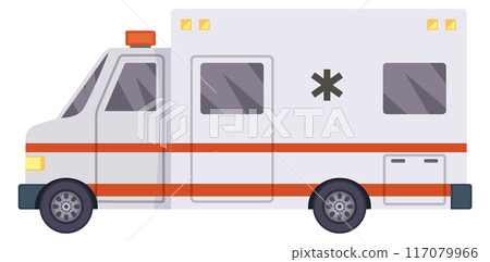 Ambulance color icon. Medical emergency transport side view 117079966