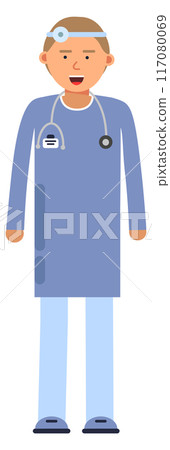 Otolaryngologist doctor. Family medical worker color icon Otolaryngologist doctor. Family medical worker color icon 117080069
