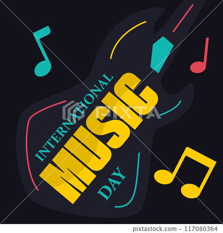 International Music Day colorful background design template 117080364