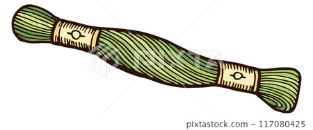 Embroidery thread skein color sketch. Needlework symbol 117080425