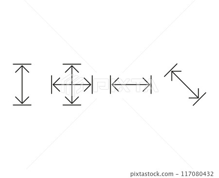 Arrows, height, width, dimensions icon. Vector illustration. 117080432