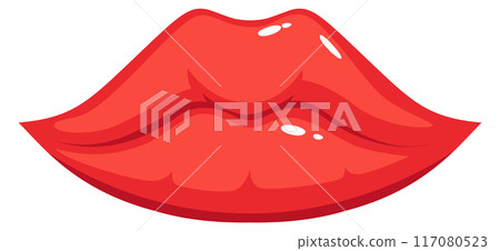 Sexy lips cartoon icon. Red female smile 117080523