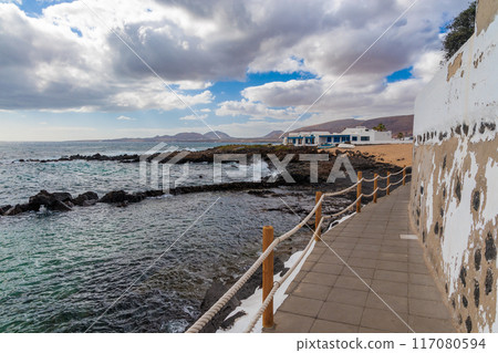 The coast near the village of Arrieta, Lanzarote, Canary Islands 117080594
