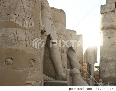 Ancient Egyptian Colossi at Luxor Temple Ancient Egyptian Colossi at Luxor Temple 117080947