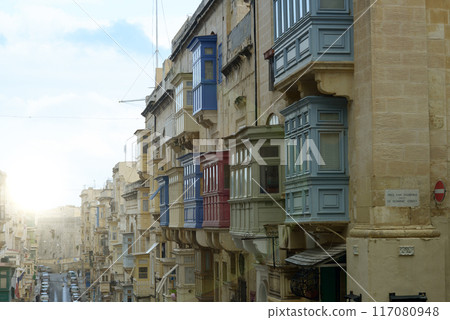 Colorful Balconies of Valletta 117080948