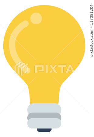 Lightbulb color icon. Electric lamp. Idea symbol Lightbulb color icon. Electric lamp. Idea symbol 117081204