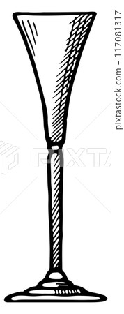 Liqueur glass. Drink menu drawing in chalk style 117081317