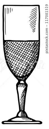 Beer glass chalk drawing. Pub logo sketch 117081319