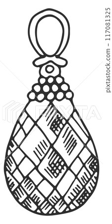 Precious pendant sketch. Hand drawn crystal jewelry Precious pendant sketch. Hand drawn crystal jewelry 117081325