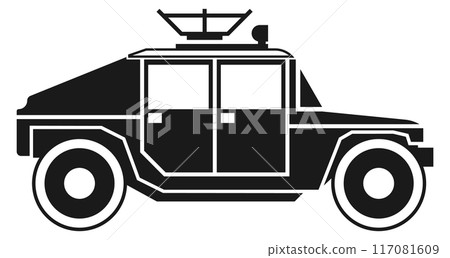 Off road military army car black icon 117081609