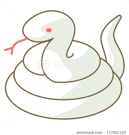 可愛的盤繞白蛇 117082105