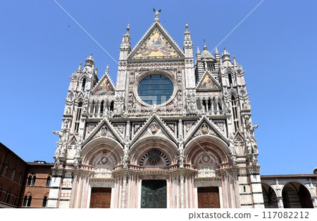 Blue sky cathedral Duomo World Heritage Site Siena Italy Europe Blue sky cathedral Duomo World Heritage Site Siena Italy Europe 117082212