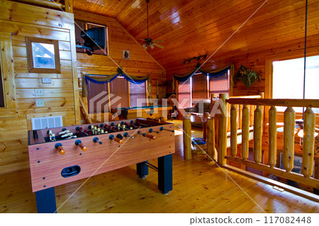 Rustic Cabin Game Room with Foosball and Pool Table in Gatlinburg, Tennessee 117082448