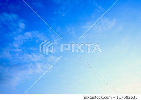 Clouds floating in the early morning blue sky 117082635