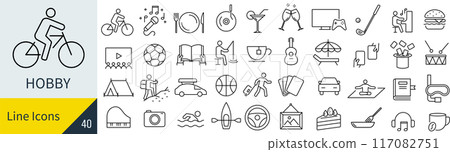 Hobbies icon set 117082751