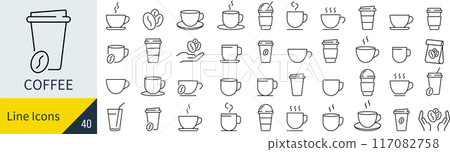 Coffee icon set Coffee icon set 117082758