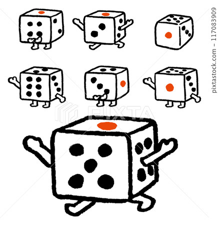 桌遊必備的可愛骰子人物素材 117083909