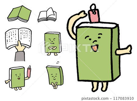 小說和書籍的可愛書籍人物素材 小說和書籍的可愛書籍人物素材 117083910