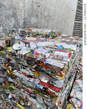 Scraped empty cans Scraped empty cans 117084226