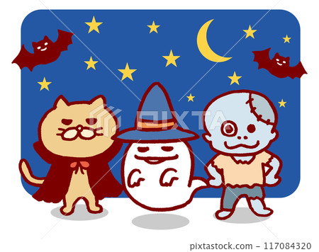 可愛的萬聖節人物素材 可愛的萬聖節人物素材 117084320