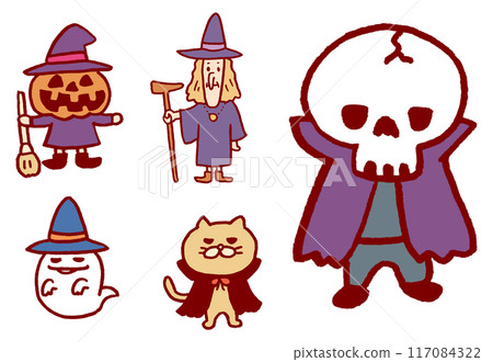 Cute Halloween character material 117084322