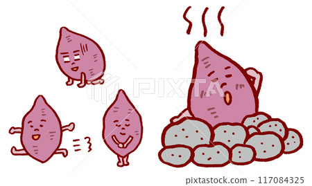 可愛的地瓜人物素材 117084325