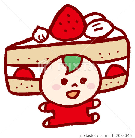 香甜可口的可愛蛋糕人物素材 117084346