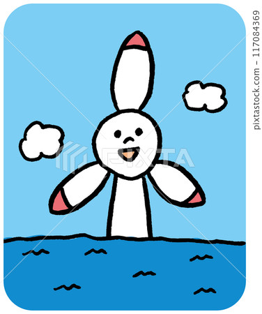 Clean energy cute windmill character material 117084369