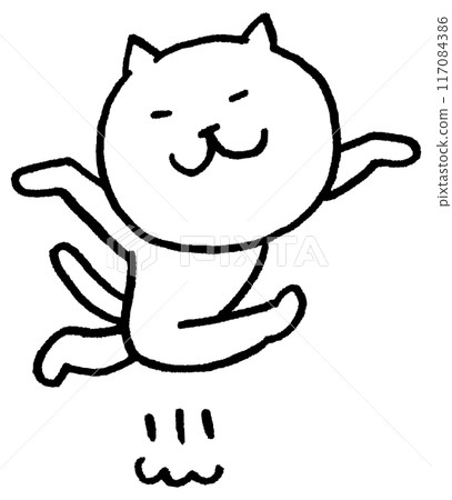 The daily life of a cute white cat character with narrow eyes The daily life of a cute white cat character with narrow eyes 117084386