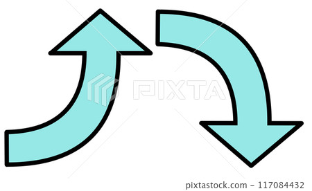 彎曲箭頭淺藍色套裝(畫線) 彎曲箭頭淺藍色套裝(畫線) 117084432