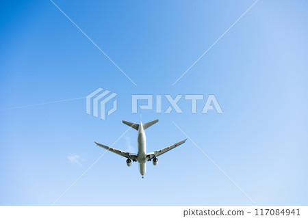 飛機在天空中飛行 117084941