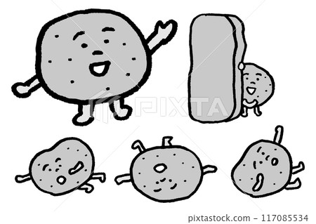 Cute stone character material that looks hard yet soft 117085534