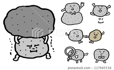看似堅硬，但其實柔軟的可愛石頭人物素材。 117085538