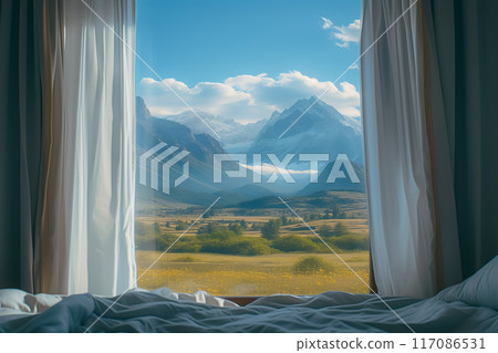 窗外景色壯麗的房間 - AI 生成的圖像 窗外景色壯麗的房間 - AI 生成的圖像 117086531